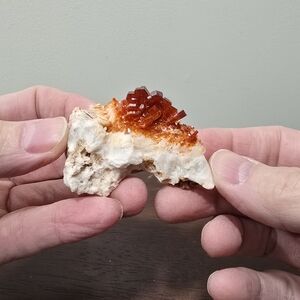 Vanadinite Crystal Cluster on Barite #E